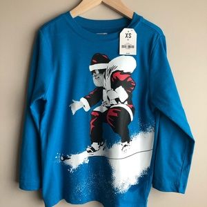 Boys long sleeve Crazy 8 Christmas tee sz XS 4